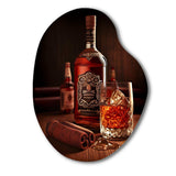 Whiskey With Cigars I - Asymmetric Metal Wall Art