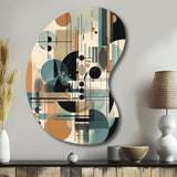 Blue And Black Geometric Shadows III - Asymmetric Metal Wall Art