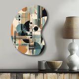 Blue And Black Geometric Shadows III - Asymmetric Metal Wall Art