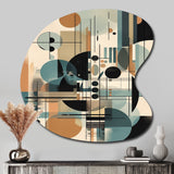 Blue And Black Geometric Shadows III - Asymmetric Metal Wall Art