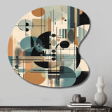 Blue And Black Geometric Shadows III - Asymmetric Metal Wall Art