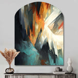 Orange And Blue Abstract Mixed Colors I - Asymmetric Metal Wall Art