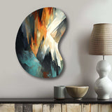 Orange And Blue Abstract Mixed Colors I - Asymmetric Metal Wall Art