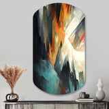 Orange And Blue Abstract Mixed Colors I - Asymmetric Metal Wall Art