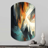 Orange And Blue Abstract Mixed Colors I - Asymmetric Metal Wall Art