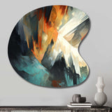 Orange And Blue Abstract Mixed Colors I - Asymmetric Metal Wall Art