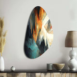 Orange And Blue Abstract Mixed Colors I - Asymmetric Metal Wall Art