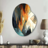 Orange And Blue Abstract Mixed Colors I - Asymmetric Metal Wall Art