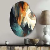 Orange And Blue Abstract Mixed Colors I - Asymmetric Metal Wall Art