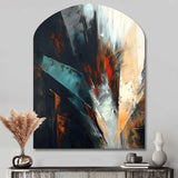 Orange And Blue Abstract Mixed Colors II - Asymmetric Metal Wall Art