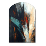 Orange And Blue Abstract Mixed Colors II - Asymmetric Metal Wall Art