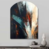 Orange And Blue Abstract Mixed Colors II - Asymmetric Metal Wall Art