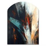 Orange And Blue Abstract Mixed Colors II - Asymmetric Metal Wall Art