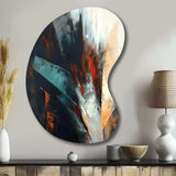 Orange And Blue Abstract Mixed Colors II - Asymmetric Metal Wall Art