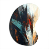 Orange And Blue Abstract Mixed Colors II - Asymmetric Metal Wall Art