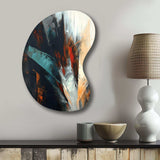 Orange And Blue Abstract Mixed Colors II - Asymmetric Metal Wall Art