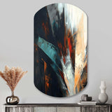 Orange And Blue Abstract Mixed Colors II - Asymmetric Metal Wall Art