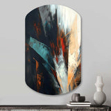 Orange And Blue Abstract Mixed Colors II - Asymmetric Metal Wall Art