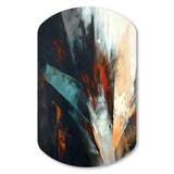 Orange And Blue Abstract Mixed Colors II - Asymmetric Metal Wall Art