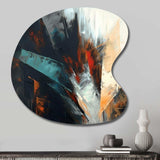 Orange And Blue Abstract Mixed Colors II - Asymmetric Metal Wall Art