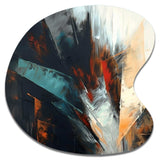 Orange And Blue Abstract Mixed Colors II - Asymmetric Metal Wall Art