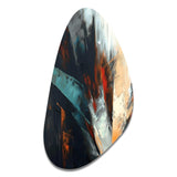 Orange And Blue Abstract Mixed Colors II - Asymmetric Metal Wall Art