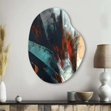 Orange And Blue Abstract Mixed Colors II - Asymmetric Metal Wall Art