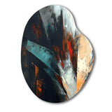 Orange And Blue Abstract Mixed Colors II - Asymmetric Metal Wall Art