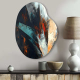 Orange And Blue Abstract Mixed Colors II - Asymmetric Metal Wall Art