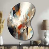 Orange And Blue Abstract Mixed Colors IV - Asymmetric Metal Wall Art