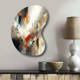 Orange And Blue Abstract Mixed Colors IV - Asymmetric Metal Wall Art