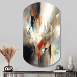 Orange And Blue Abstract Mixed Colors IV - Asymmetric Metal Wall Art