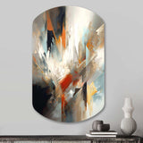 Orange And Blue Abstract Mixed Colors IV - Asymmetric Metal Wall Art