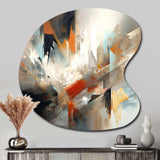 Orange And Blue Abstract Mixed Colors IV - Asymmetric Metal Wall Art