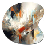 Orange And Blue Abstract Mixed Colors IV - Asymmetric Metal Wall Art