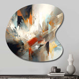 Orange And Blue Abstract Mixed Colors IV - Asymmetric Metal Wall Art