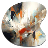 Orange And Blue Abstract Mixed Colors IV - Asymmetric Metal Wall Art