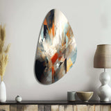 Orange And Blue Abstract Mixed Colors IV - Asymmetric Metal Wall Art