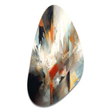 Orange And Blue Abstract Mixed Colors IV - Asymmetric Metal Wall Art