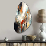 Orange And Blue Abstract Mixed Colors IV - Asymmetric Metal Wall Art