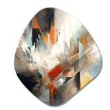 Orange And Blue Abstract Mixed Colors IV - Asymmetric Metal Wall Art