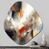 Orange And Blue Abstract Mixed Colors IV - Asymmetric Metal Wall Art