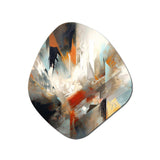 Orange And Blue Abstract Mixed Colors IV - Asymmetric Metal Wall Art