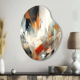 Orange And Blue Abstract Mixed Colors IV - Asymmetric Metal Wall Art