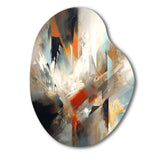 Orange And Blue Abstract Mixed Colors IV - Asymmetric Metal Wall Art