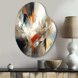 Orange And Blue Abstract Mixed Colors IV - Asymmetric Metal Wall Art