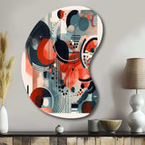 Red And Black Minamlism Intimacy II - Asymmetric Metal Wall Art