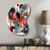 Red And Black Minamlism Intimacy II - Asymmetric Metal Wall Art