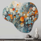 Orange And Blue Geometric Illusions - Asymmetric Metal Wall Art