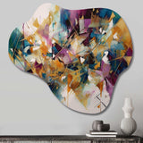 Golden Explosion Triangles I - Asymmetric Metal Wall Art